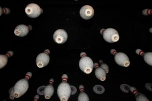 All Star Lanes Bowling Pin art installation